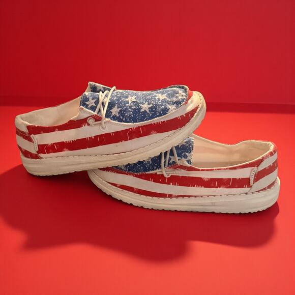 Hey Dude Wally Patriotic Stars & Stripes Slip On Shoes Youth Size 3 USA Flag - Picture 6 of 6